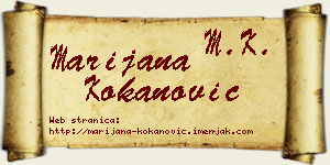 Marijana Kokanović vizit kartica